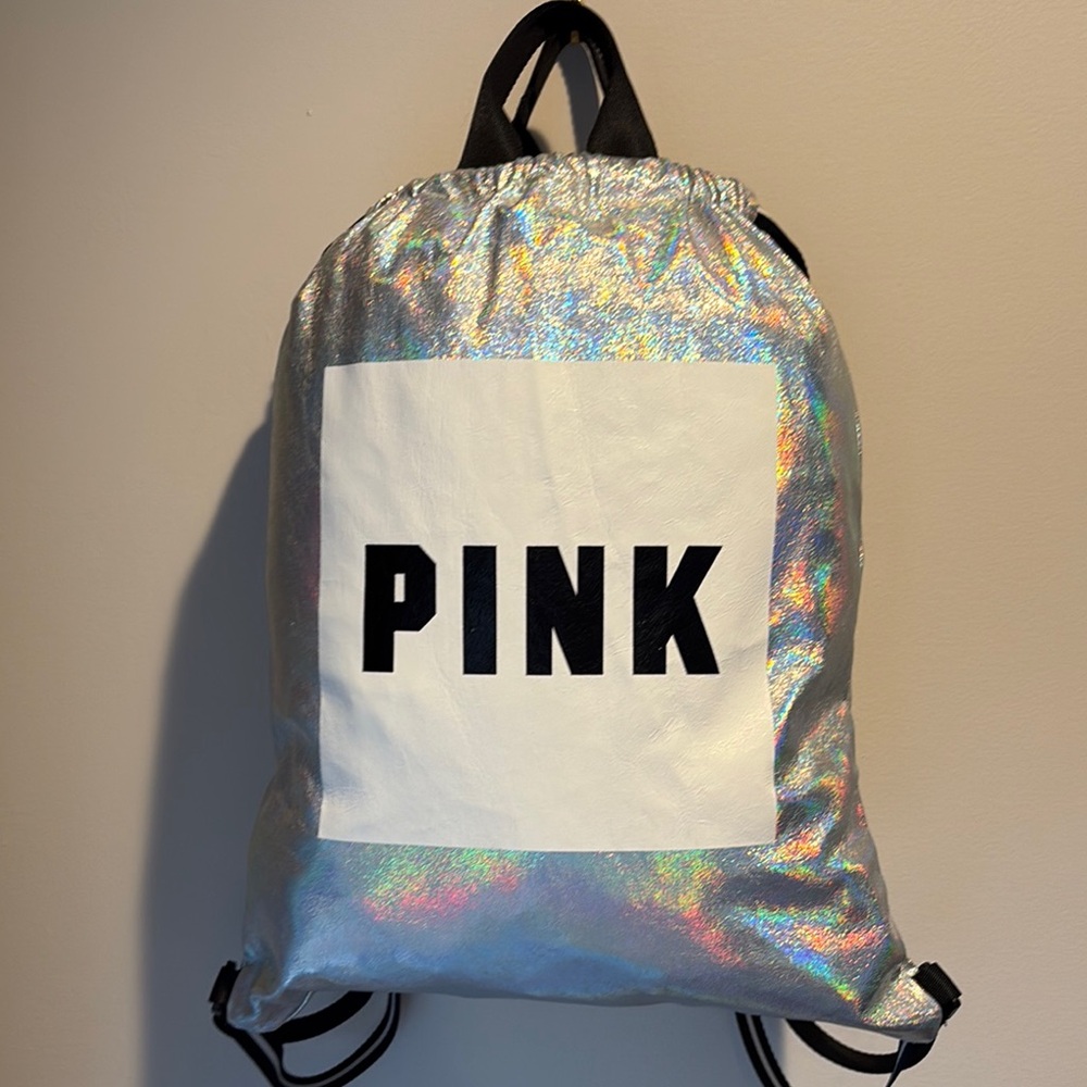 PINK Victoria Secret Drawstring Backpack Tote Bag